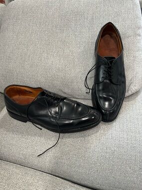 Allen Edmonds Black Leather Split-Toe Derby Shoes